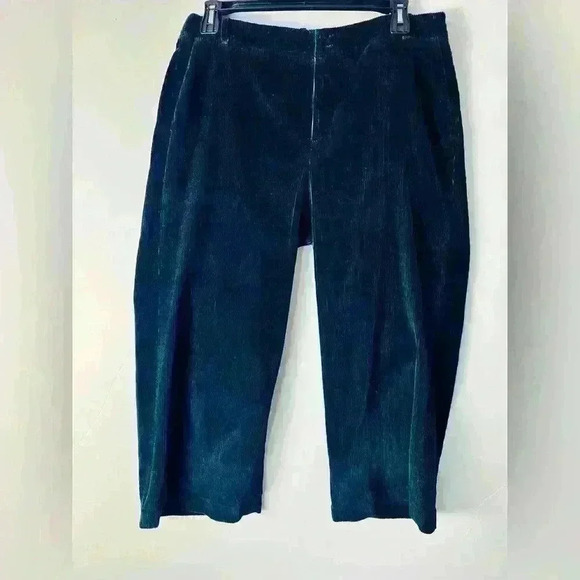 J. Jill Wide Leg 100% Cotton Crop Corduroy Trousers - Picture 1 of 4